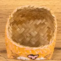 Корзинка &laquo;Кот&raquo;, 10&times;10&times;13 см, бамбук, рыжая