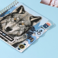 Фотоальбом на спирали 20 листов "Волк" объёмный элемент + 4 вкладки 24х24 см Фотоальбом на спирали 20 листов "Волк" объёмный элемент + 4 вкладки 24х24 см