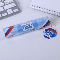 Ручка шариковая синяя паста в тубусе &laquo;Для настоящего героя&raquo;, пластик