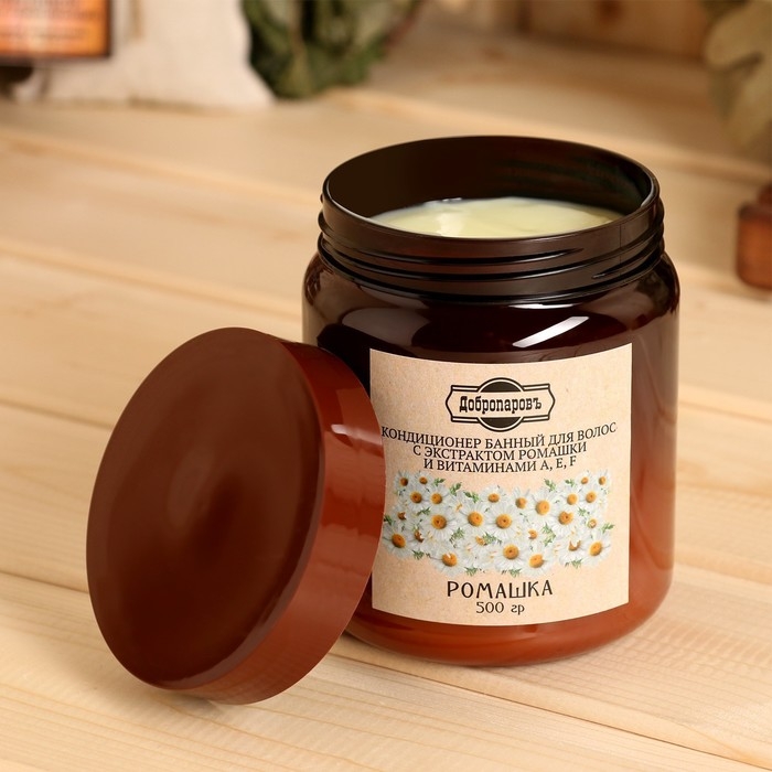 Кондиционер банный для волос натуральный Кондиционер банный для волос натуральный "Ромашка" с витаминами А,Е,F, 500 г