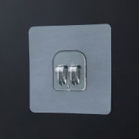 Крючок самоклеящийся для прутьев, прозрачная основа, 5,6&times;5,6 см, 10 шт