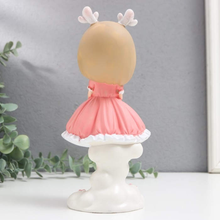 Сувенир полистоун Сувенир полистоун "Девочка с оленьими рожками и мишкой в руках" МИКС 8х9,5х20,5 см