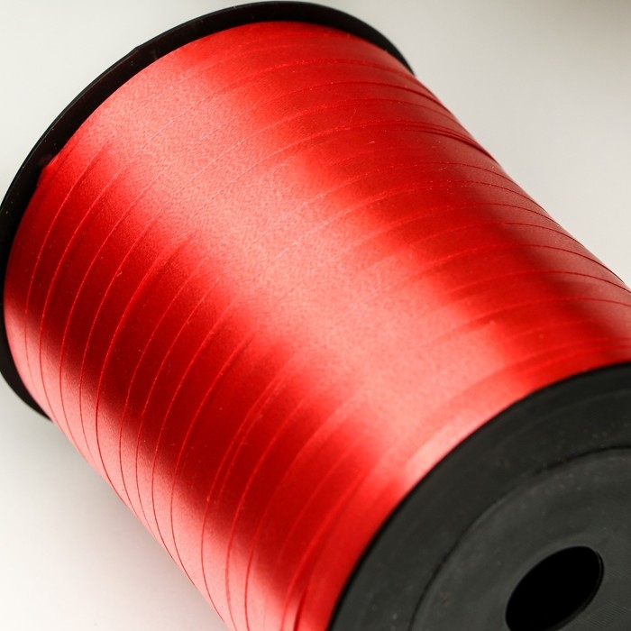 Лента для декора и подарков, красный, 0,5 см х 500 м