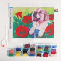 Алмазная мозаика с полным заполнением на холсте &laquo;Щенок&raquo;, 30 х 40 см