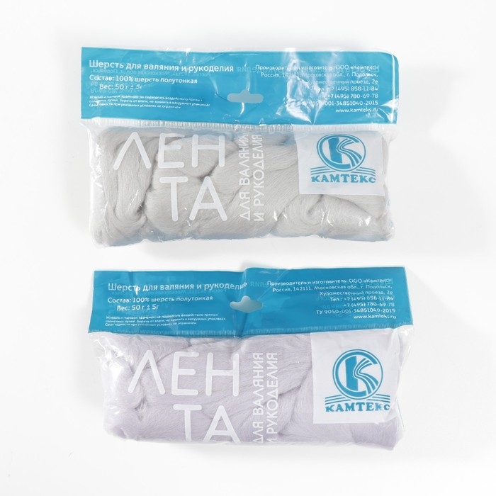 Шерсть для валяния 100% полутонкая шерсть 50 гр (106, жемчужный) МИКС Шерсть для валяния 100% полутонкая шерсть 50 гр (106, жемчужный) МИКС