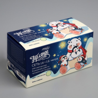 Гирлянда &laquo;Сеть&raquo; 1.6 &times; 1.6 м, IP20, прозрачная нить, 144 LED, свечение тёплое белое, 8 режимов, 220 В