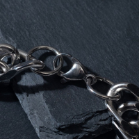 Браслет мужской &laquo;Стальной&raquo; цепь, цвет серебро, 21 см