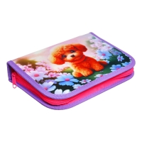 Пенал 3 секции, вкладка внутри, 140 х 210 х 40 мм, тканевый, Calligrata TOP Block "Милый пушистик" Пенал 3 секции, вкладка внутри, 140 х 210 х 40 мм, тканевый, Calligrata TOP Block "Милый пушистик"