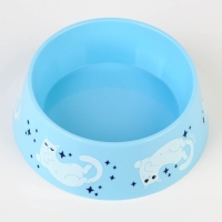 Миска пластиковая &laquo;Кот отдыхает&raquo;, голубая, 300 мл