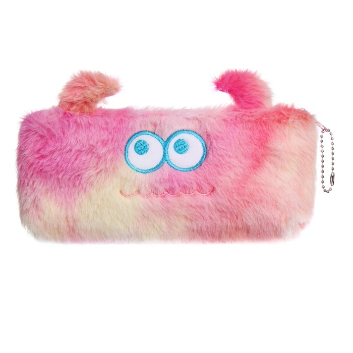 Пенал школьный меховой на молнии Calligrata "Монстрики", микс