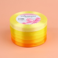 Набор атласных лент, 5 шт, размер 1 ленты: 10 мм &times; 23 &plusmn; 1 м, цвет жёлтый спектр