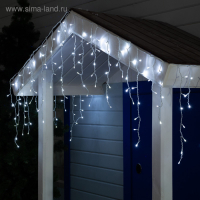 Гирлянда &laquo;Бахрома&raquo; 3 &times; 0.6 м, IP44, УМС, белая нить, 160 LED, свечение белое, мерцание белым, 220 В