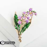 Брошь &laquo;Цветы&raquo; колокольчики, цветная в золоте