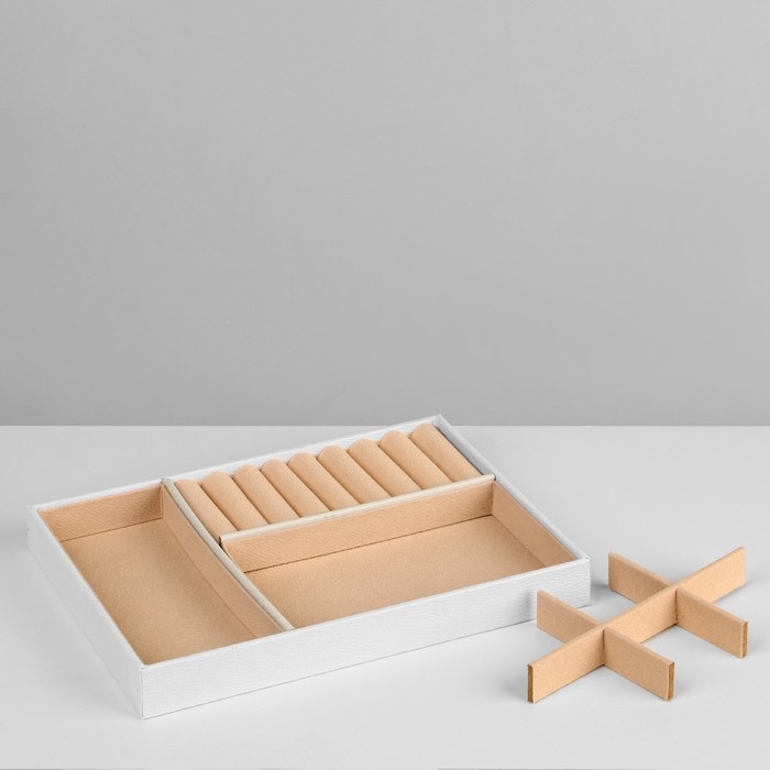 Подставка для украшений &laquo;Шкатулка&raquo; съёмная подставка, 17&times;23&times;8,5 см, цвет белый