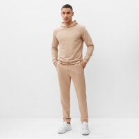 Спортивный костюм мужской (худи,брюки) MINAKU, цвет бежевый, размер 48