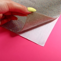 Стразы самоклеящиеся на листе, с голографией, d = 2 мм, 40 &times; 24 см, цвет серебряный