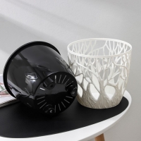 Кашпо для цветов со вставкой &laquo;Форест&raquo;, 3 л, цвет бело-чёрный