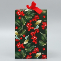 Коробка подарочная новогодняя складная &laquo;С Новым годом!&raquo;, снегирь, 12 х 18 х 12 см, Новый год