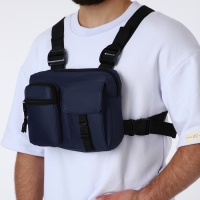 Сумка нагрудная на молнии, 2 наружных кармана, цвет синий Сумка нагрудная на молнии, 2 наружных кармана, цвет синий