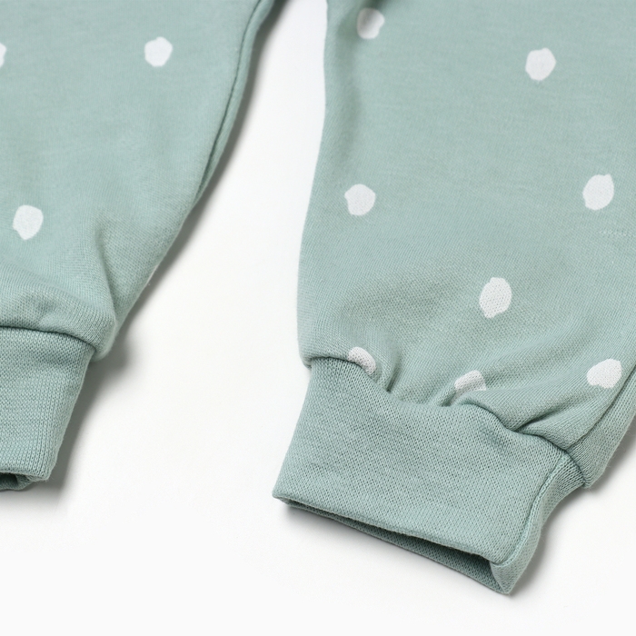 Комбинезон детский с закрытыми ножками "Лисичка", цвет ментол, рост 68