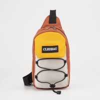 Сумка-слинг мужская из текстиля, цвет оранжевый/бежевый Сумка-слинг мужская из текстиля, цвет оранжевый/бежевый