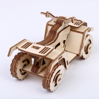 Конструктор из дерева &laquo;Квадроцикл&raquo;, 14х7,7х8,3 см, в комплекте краски, кисточка и наждачная бумага