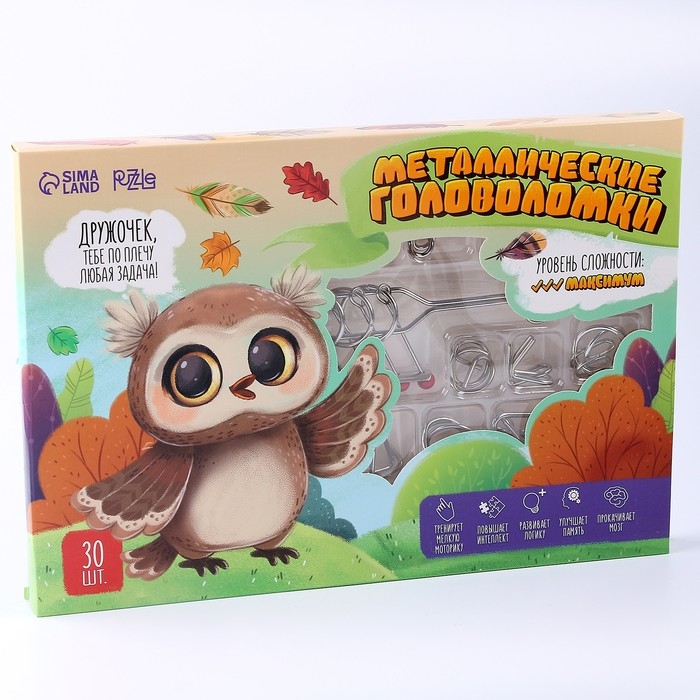 Металлическая головоломка 30 шт &laquo;Сова&raquo;