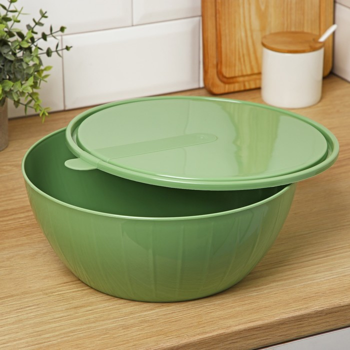 Набор пластиковых салатников с крышками &laquo;Bono&raquo;, 3 шт: 5 л, 2,8 л, 1,7 л, цвет микс