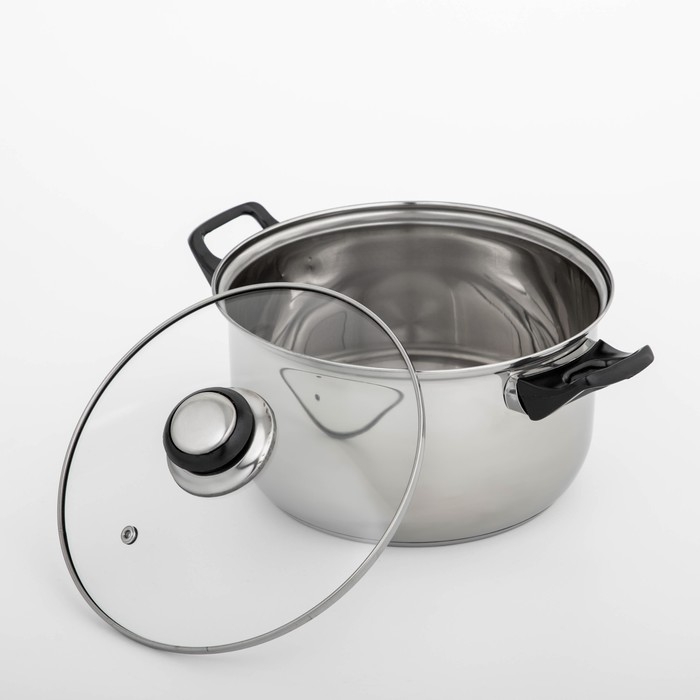 Кастрюля из нержавеющей стали Доляна «Чёрная ночь», 3 л, с крышкой Кастрюля из нержавеющей стали Доляна «Чёрная ночь», 3 л, с крышкой