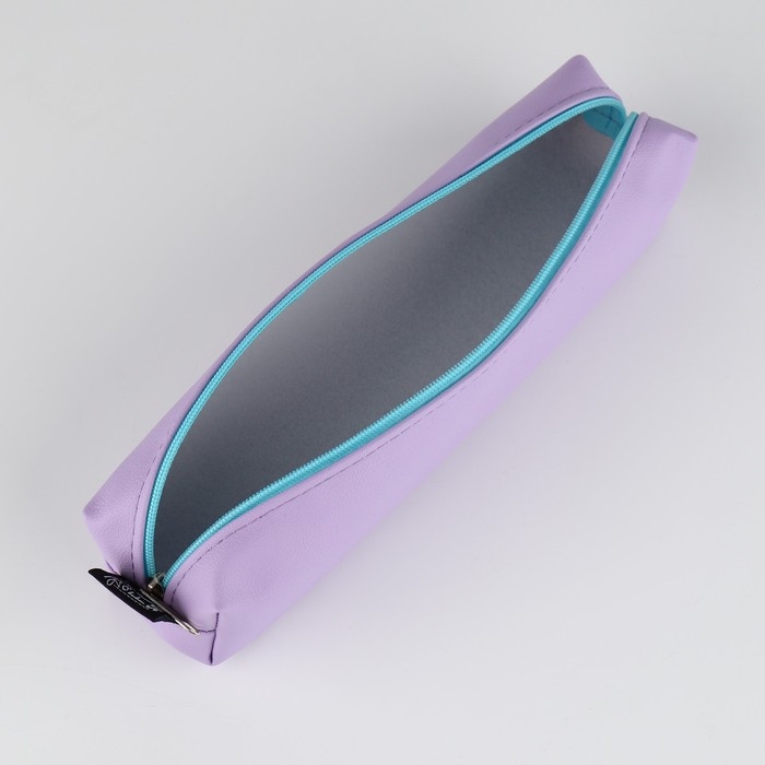 Пенал школьный из искусственной кожи &laquo;1 сентября: Сиреневый&raquo; , 19 х 8 х 3 см