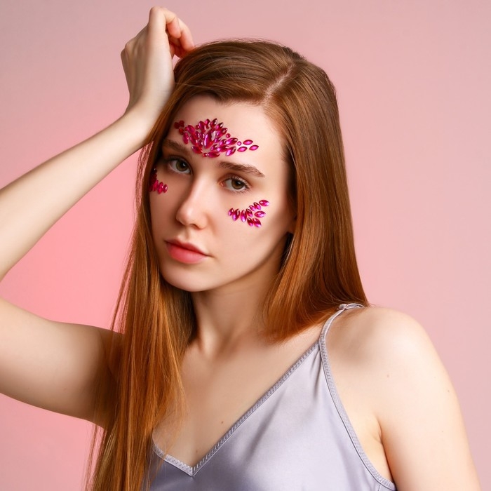 Стразы для лица «Розовые мечты», цвет розовый, BEAUTY FOX Стразы для лица «Розовые мечты», цвет розовый, BEAUTY FOX