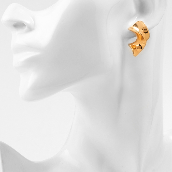 Серьги металл &laquo;Абстракция&raquo; хвост, цвет золото