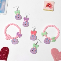 Набор детский &laquo;Выбражулька&raquo; 2 предмета: серьги, браслет, кошечка, цвет МИКС