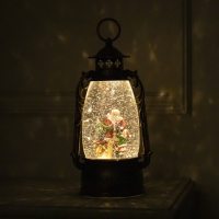 Светодиодная фигура &laquo;Фонарь с Дедом Морозом&raquo; 15 &times; 30 &times; 12.5 см, пластик, батарейки ААх3 (не в комплекте), USB, свечение тёплое белое