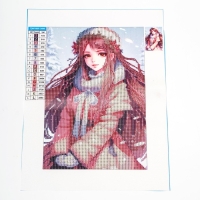 Новогодняя алмазная мозаика с частичным заполнением на холсте «Новый год. Снежная красавица», 20 х 30 см Новогодняя алмазная мозаика с частичным заполнением на холсте «Новый год. Снежная красавица», 20 х 30 см