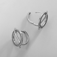 Серьги со стразами XUPING круг, цвет белый Серьги со стразами XUPING круг, цвет белый