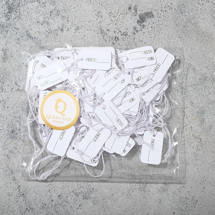 Ценник набор 100 шт., с надписью 1,5&times;2,5, цвет белый