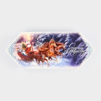 Подарочная коробка - конфета новогодняя складная &laquo;Дед Мороз и Снегурочка &raquo;, 18 х 28 х 10 см, Новый год