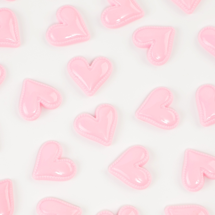 Кабошон «Сердце», набор 50 шт., размер 1 шт. — 1,5 × 1,5 × 0,2 см, цвет розовый Кабошон «Сердце», набор 50 шт., размер 1 шт. — 1,5 × 1,5 × 0,2 см, цвет розовый