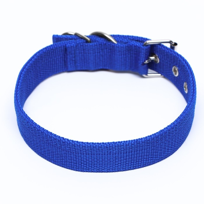 Ошейник двухслойный с вертлюгом, 58 х 3 см, полиэстер, синий