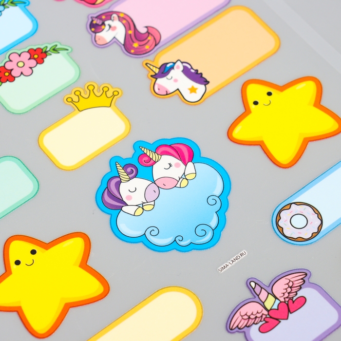 Термобирки для одежды. Набор именных термонаклеек для маркировки детских вещей «Мир волшебства», 54 шт Термобирки для одежды. Набор именных термонаклеек для маркировки детских вещей «Мир волшебства», 54 шт