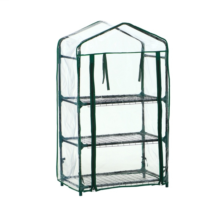 Парник-стеллаж, 3 полки, 110 × 40 × 65 см, металлический каркас d = 16 мм, чехол плёнка 80 мкм, Greengo Парник-стеллаж, 3 полки, 110 × 40 × 65 см, металлический каркас d = 16 мм, чехол плёнка 80 мкм, Greengo