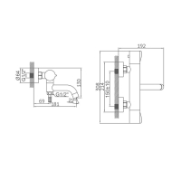 Смеситель для ванны Accoona A62305, двухвентильный, термостатический, душевой набор, хром Смеситель для ванны Accoona A62305, двухвентильный, термостатический, душевой набор, хром