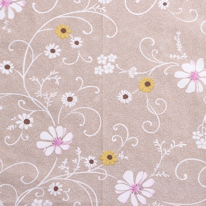 Скатерть на стол на нетканой основе &laquo;Ромашки&raquo;, 137&times;110 см, цвет коричневый