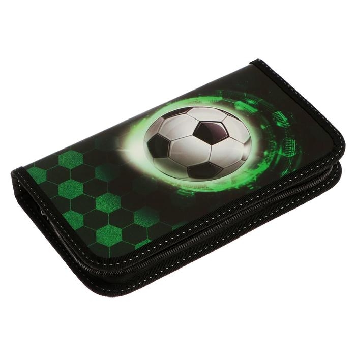 Пенал 1 секция 115 х 205 х 30 мм, Calligrata Пенал 1 секция 115 х 205 х 30 мм, Calligrata "Футбол", ламинированный картон