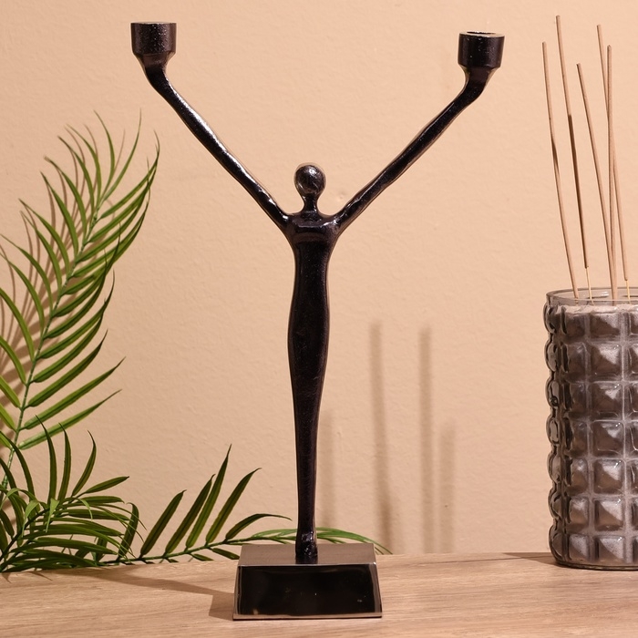 Подсвечник на 2 свечи "Ленни" 42 см, металл