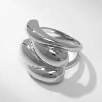 Кольцо металл &laquo;Тренд&raquo; капли, цвет серебро, размер 16