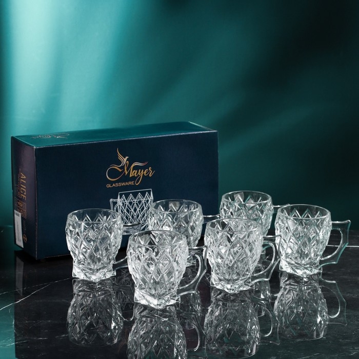 Набор кружек стеклянных &laquo;Алиса&raquo;, 6 шт, 150 мл, Иран