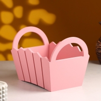 Кашпо деревянное 25×16×17 см "Мария", ручки боковые, МДФ, Розовый Коралл Кашпо деревянное 25×16×17 см "Мария", ручки боковые, МДФ, Розовый Коралл