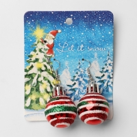 Новый год! Серьги &laquo;Новогодние&raquo; ёлочные шарики, блеск, цвет красно-зелёный в серебре